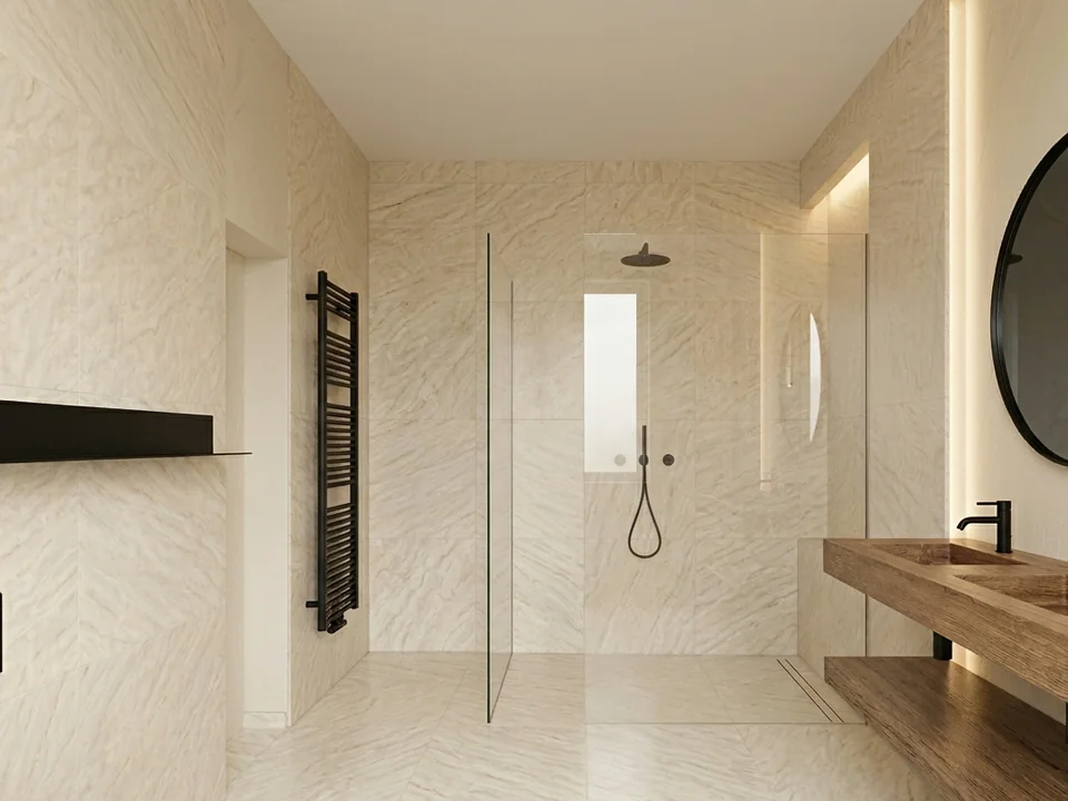 Modern saniertes Badezimmer in Karlsruhe und Umgebung